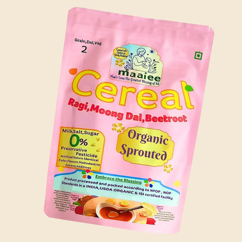 Ragi,Moong dal,Beetroot Organic Sprouted Cereal