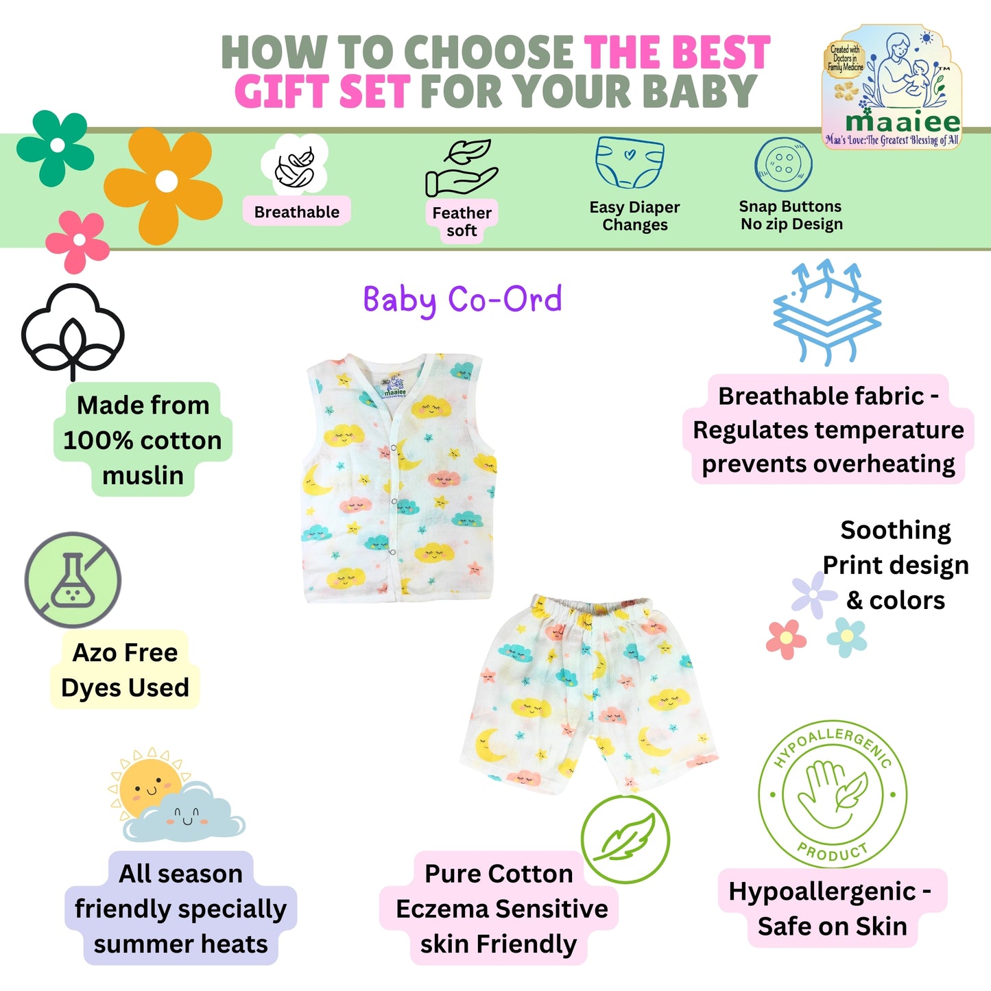Muslin Cotton Baby Co-ords