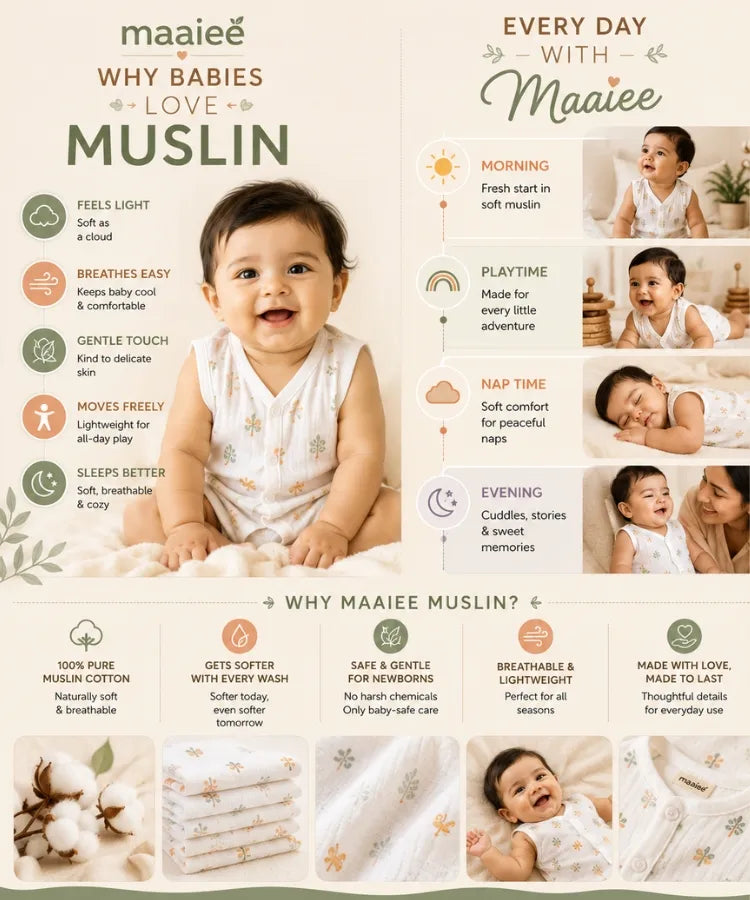 Maaiee muslin jabla with soft breathable cotton comfort