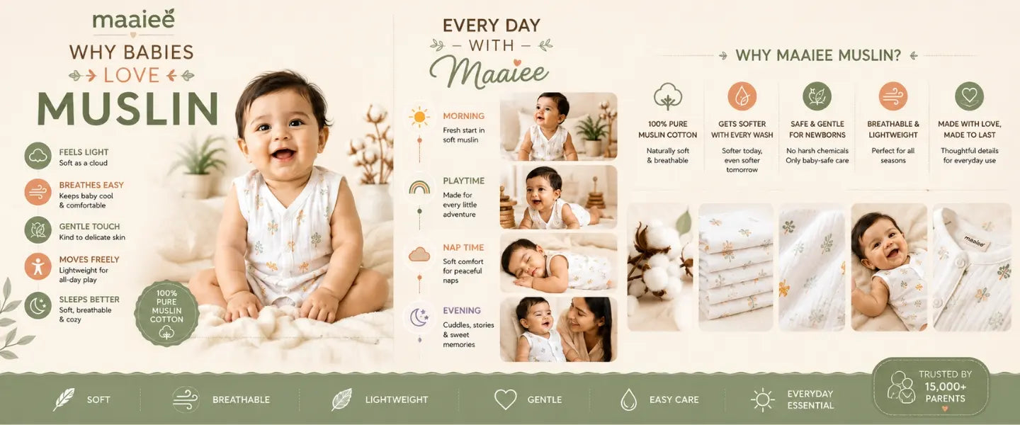 Lightweight muslin jabla made from soft cotton fabric for breathable comfort