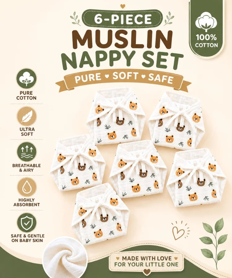 reusable muslin nappies crafted from soft cotton mulmul fabric for breathable comfort, gentle