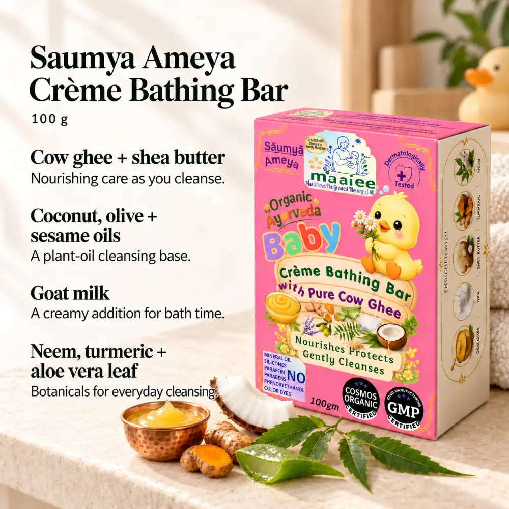 Vatsalya Sitaara Premium Baby Hospital Bag for Delivery | Ayurvedic Cow Ghee Newborn Skincare & 25 Muslin Pieces