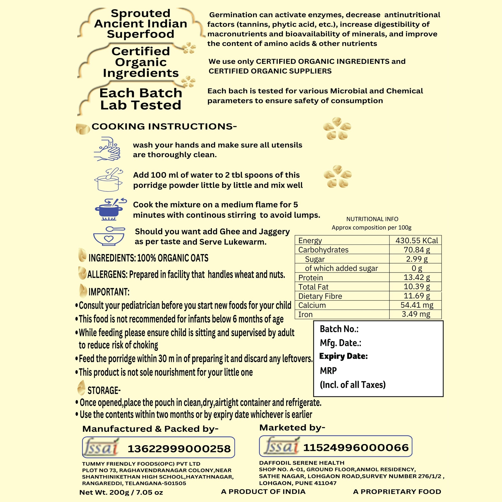 Organic Sprout Cereals [Saver Pack Of 3] - [Oats],[Ragi,Moongdal Beetroot],[Sathu Maavu]