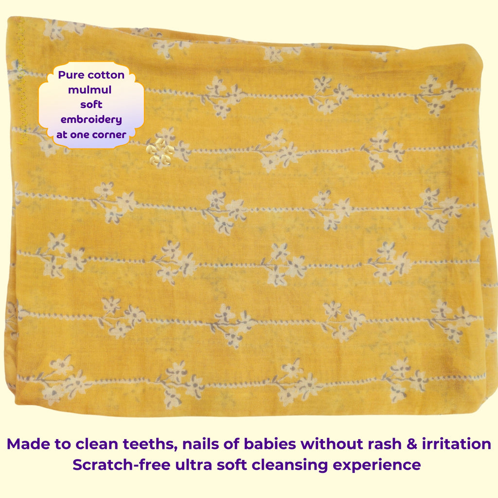 Mulmul Baby Swaddle & Wash Cloth Set [Golden Hugs]  | Premature Babies' Swaddle