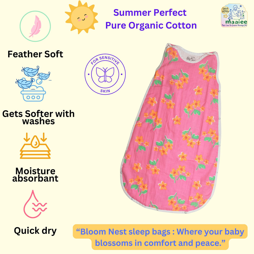 MAAIEE Organic Baby Sleep Bag | Breathable Wearable Blanket
