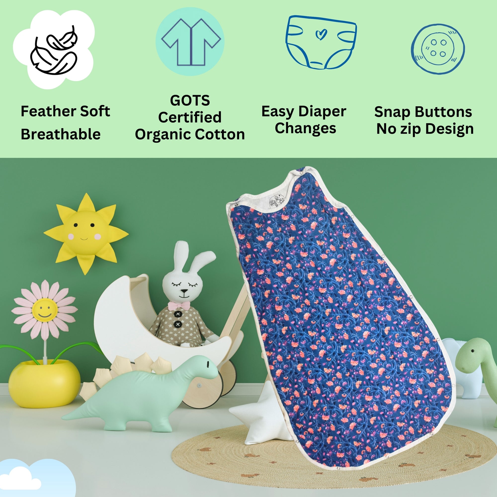 MAAIEE Organic Baby Sleep Bag | Breathable Wearable Blanket [CottonCloud]