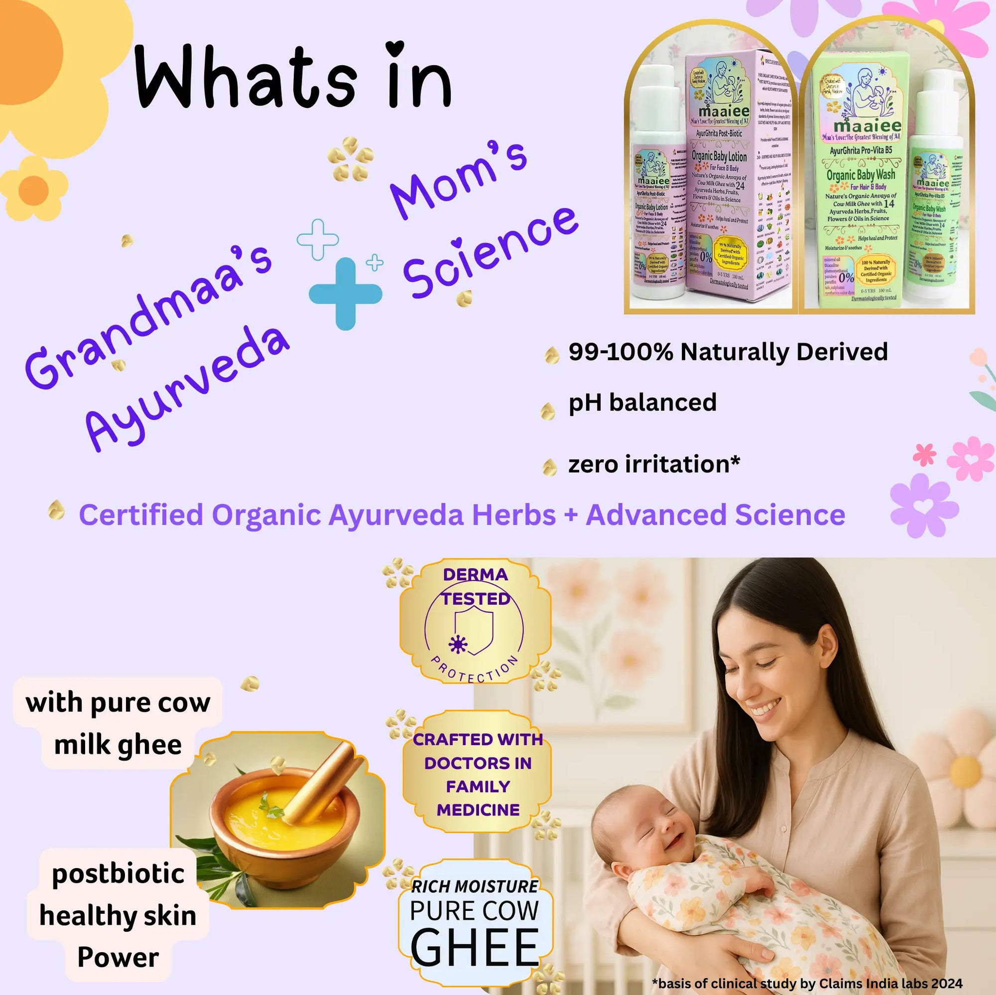 Ayur-Ghrita Post-Biotic Organic Baby Lotion