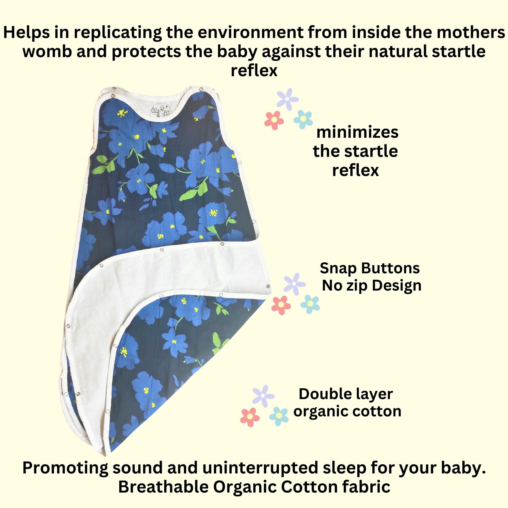 MAAIEE Organic Baby Sleep Bag | Breathable Wearable Blanket [LittleBlossoms]