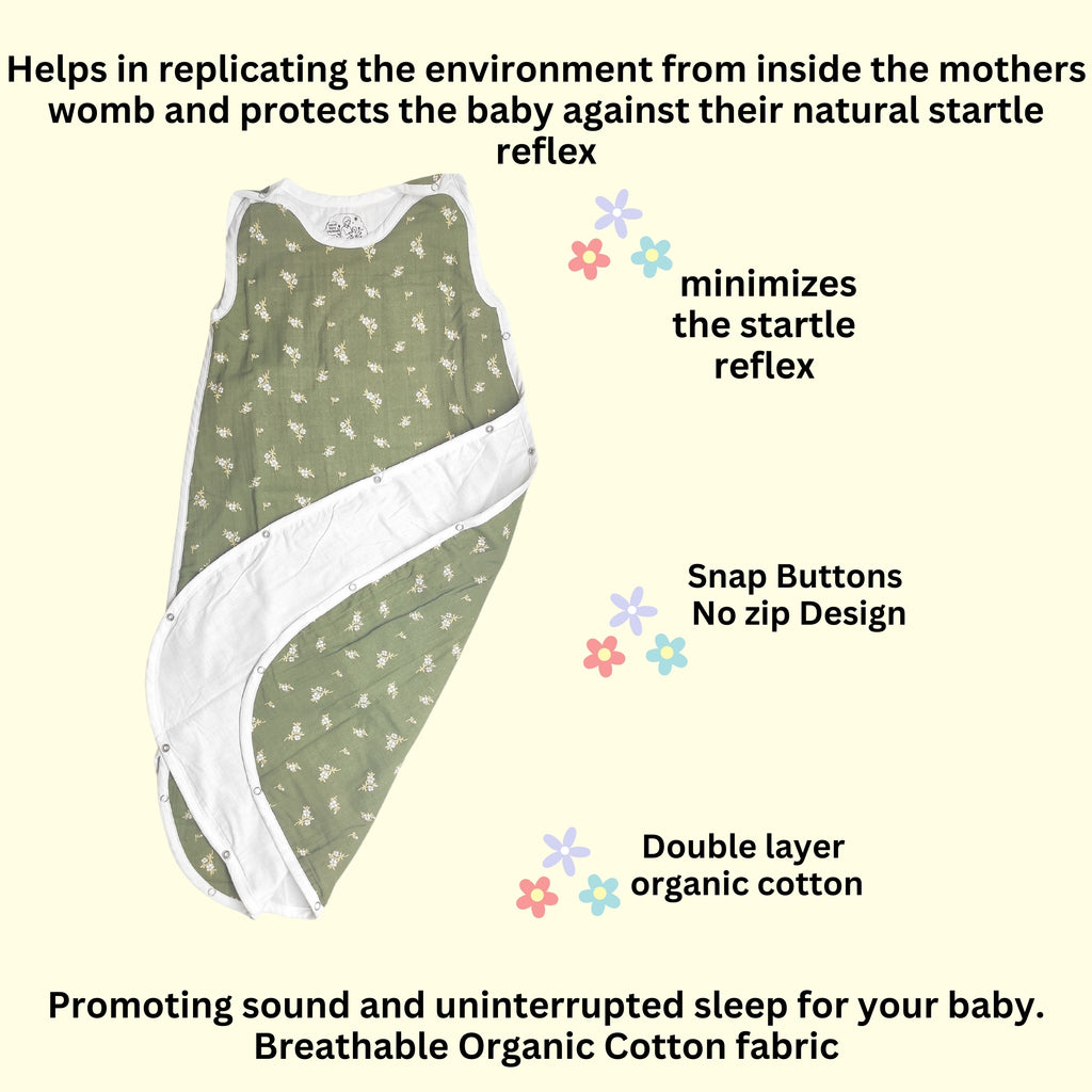 MAAIEE Organic Baby Sleep Bag | Breathable Wearable Blanket [GreenJasmine]