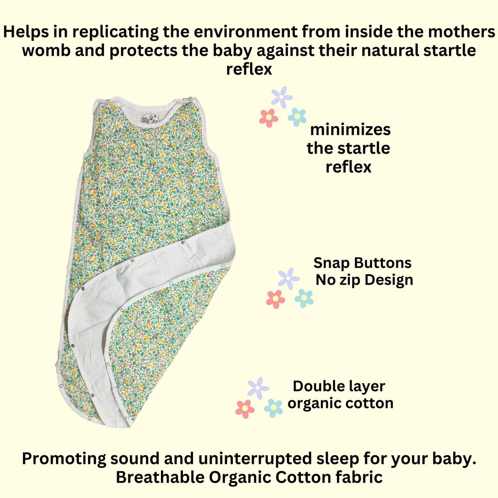 MAAIEE Organic Baby Sleep Bag | Breathable Wearable Blanket [GreenFlorals]