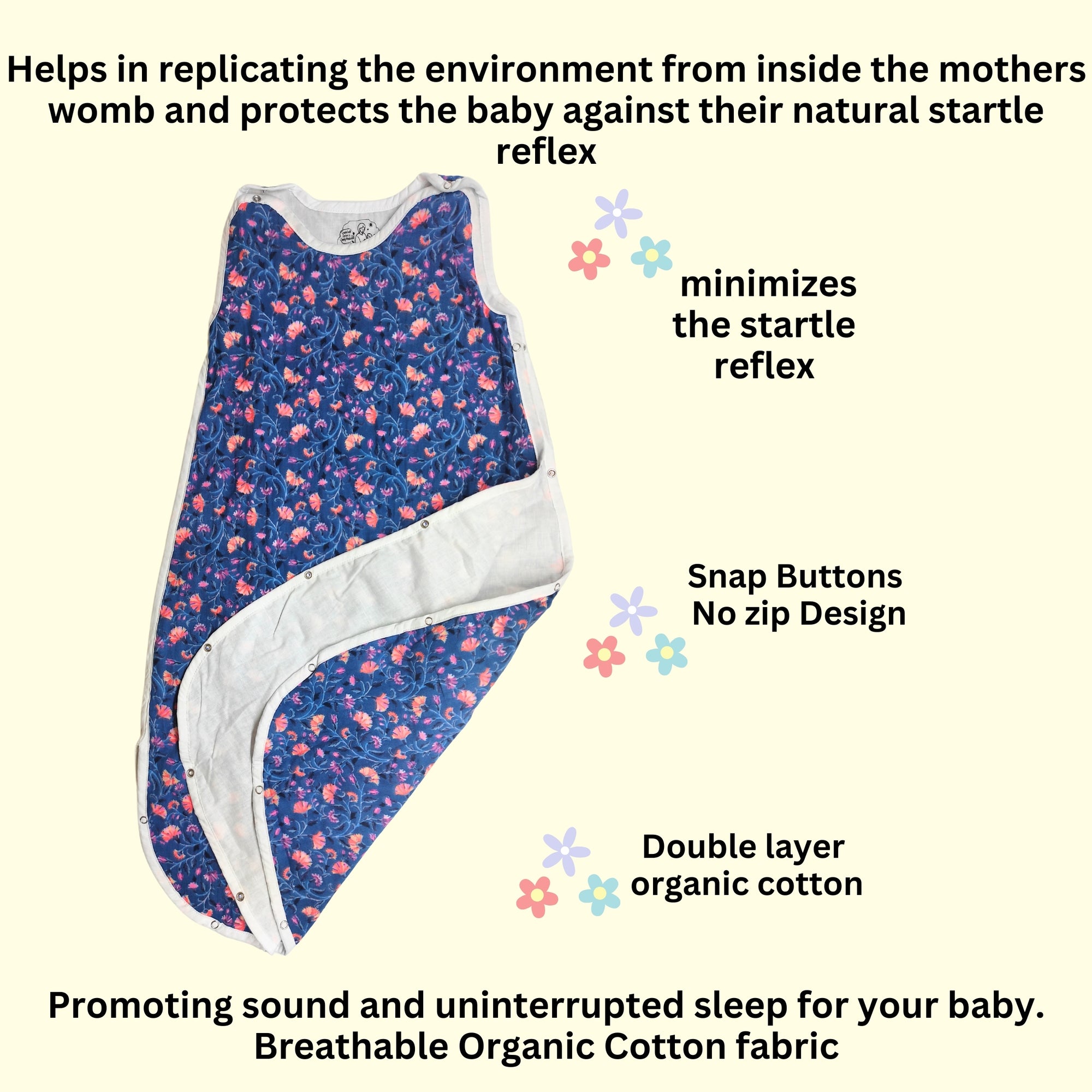 MAAIEE Organic Baby Sleep Bag | Breathable Wearable Blanket [CottonCloud]