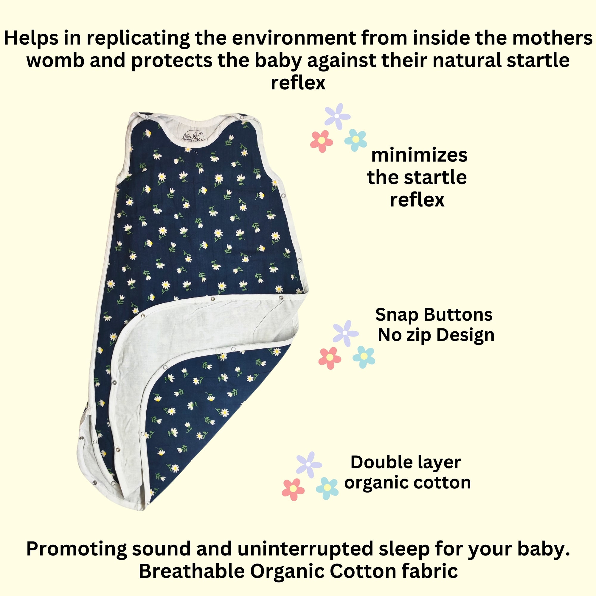 MAAIEE Organic Baby Sleep Bag | Breathable Wearable Blanket [GoldenBud]