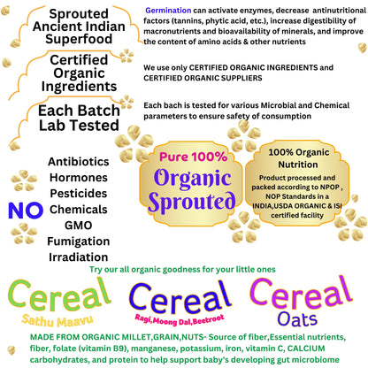 Organic Oats Cereal (Pack of 2)+ 1 Muslin Wipe+ 1 Organic Bib