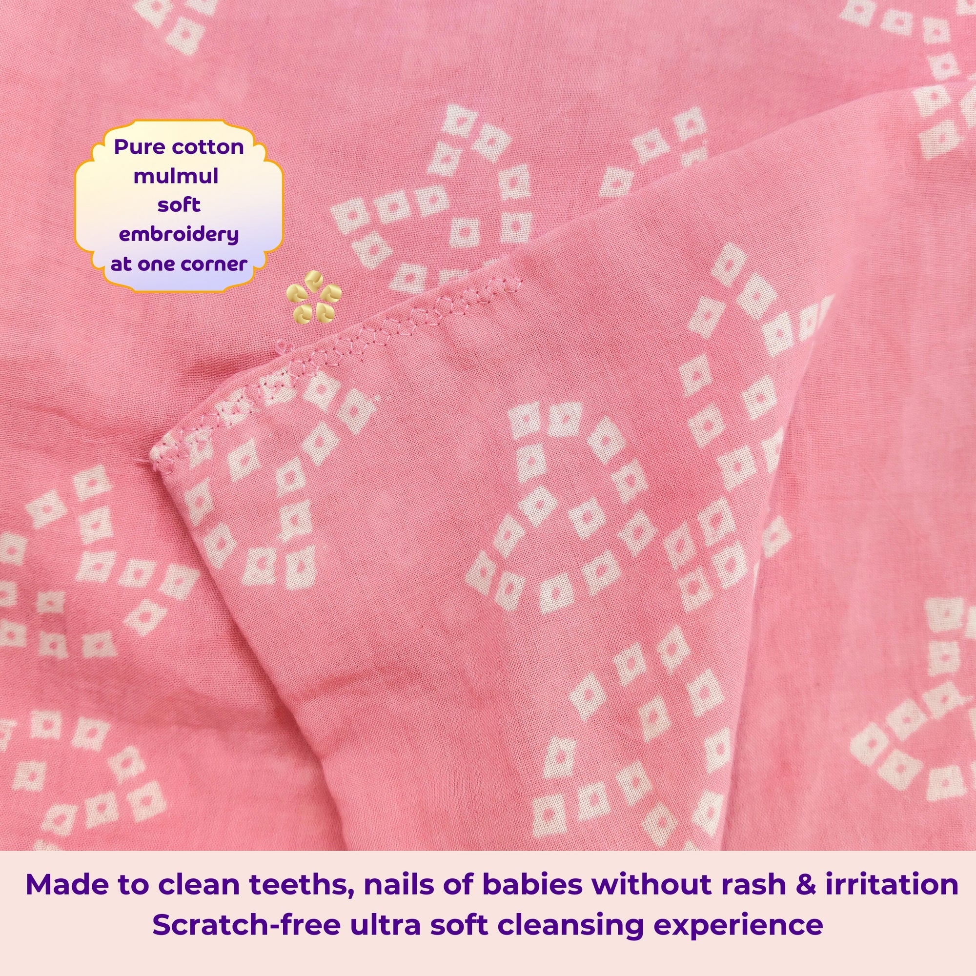Mulmul Baby Swaddle & Wash Cloth Set [Rosebud Blossoms] | Premature Babies' Swaddle