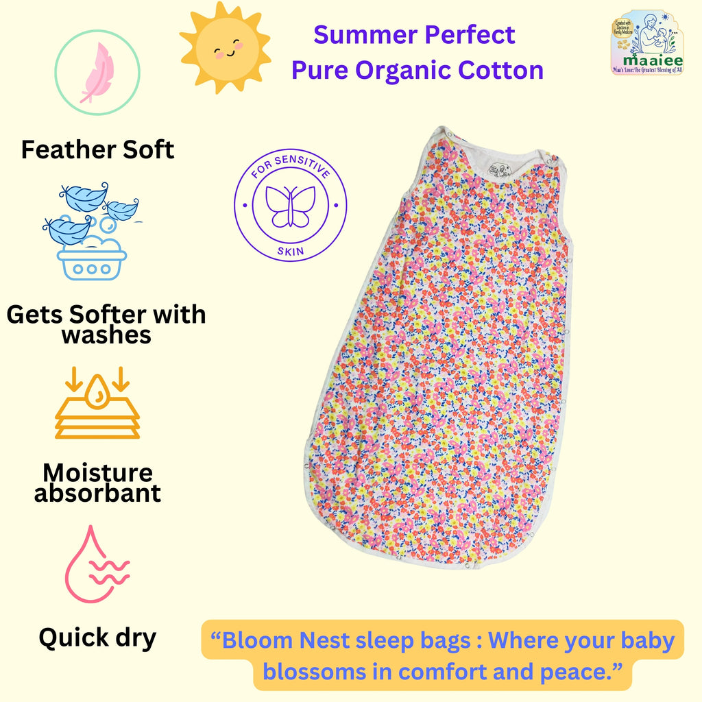 MAAIEE Organic Baby Sleep Bag | Breathable Wearable Blanket [RoseGoldNest]