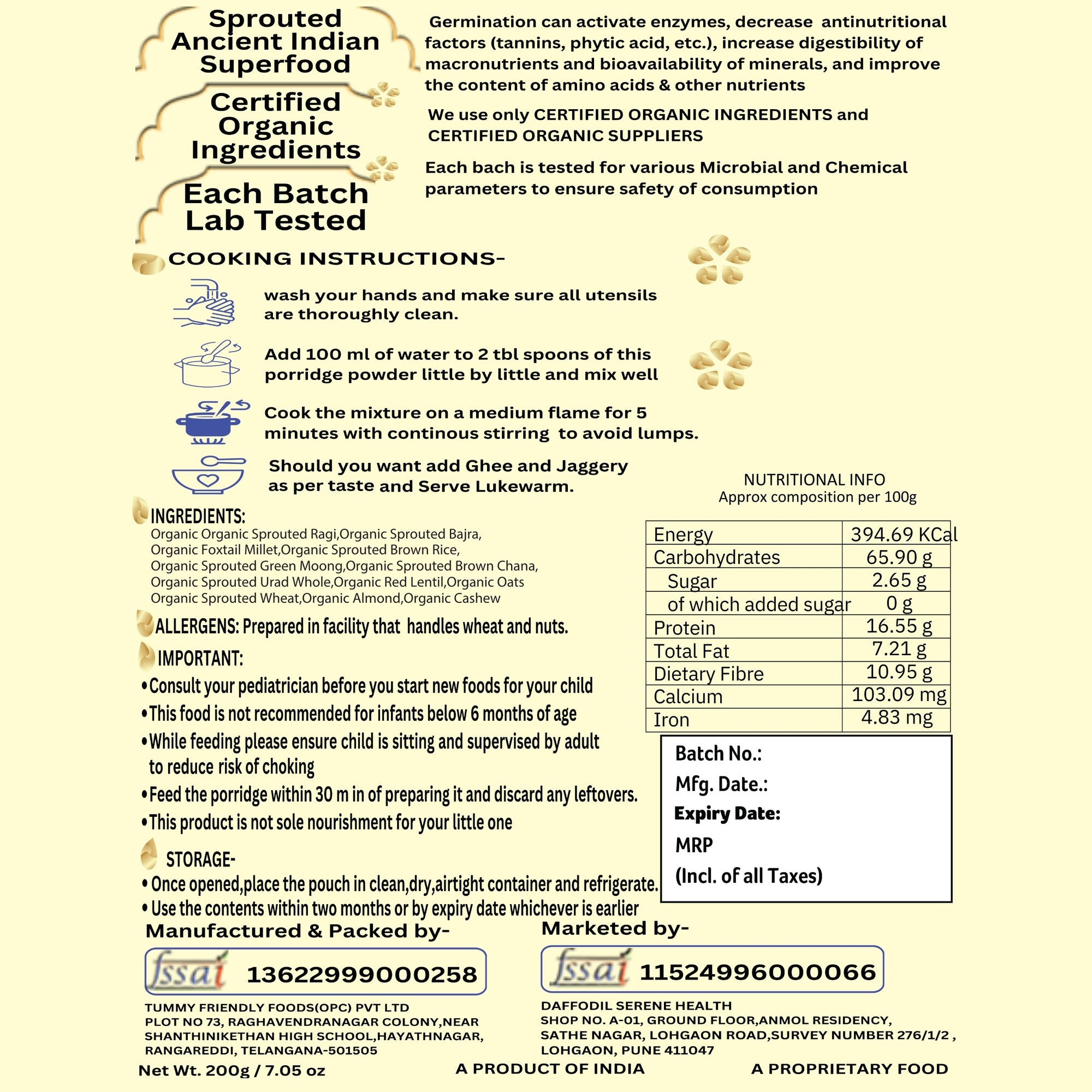 Sathu Maavu Organic Sprouted Cereal