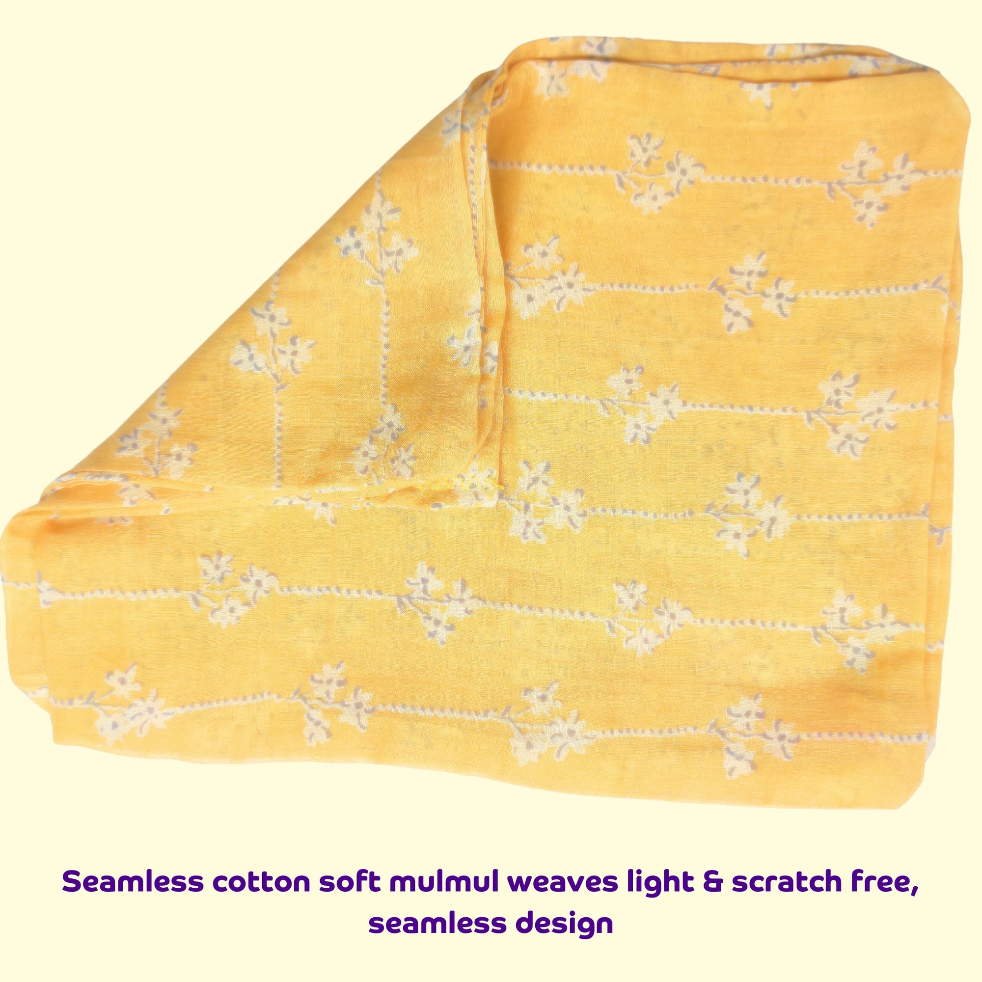 Mulmul Baby Swaddle & Wash Cloth Set [Golden Hugs]  | Premature Babies' Swaddle
