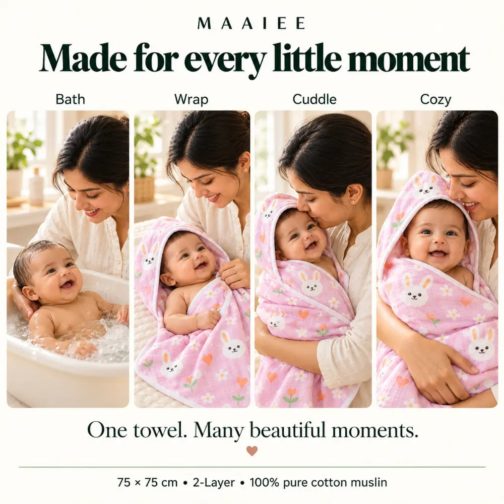 Muslin Cotton Baby Hooded Towel