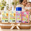 Shubhraya Sneh Newborn Gift Hamper - Cow Ghee Massage Oil, Bathing Bar & Powder