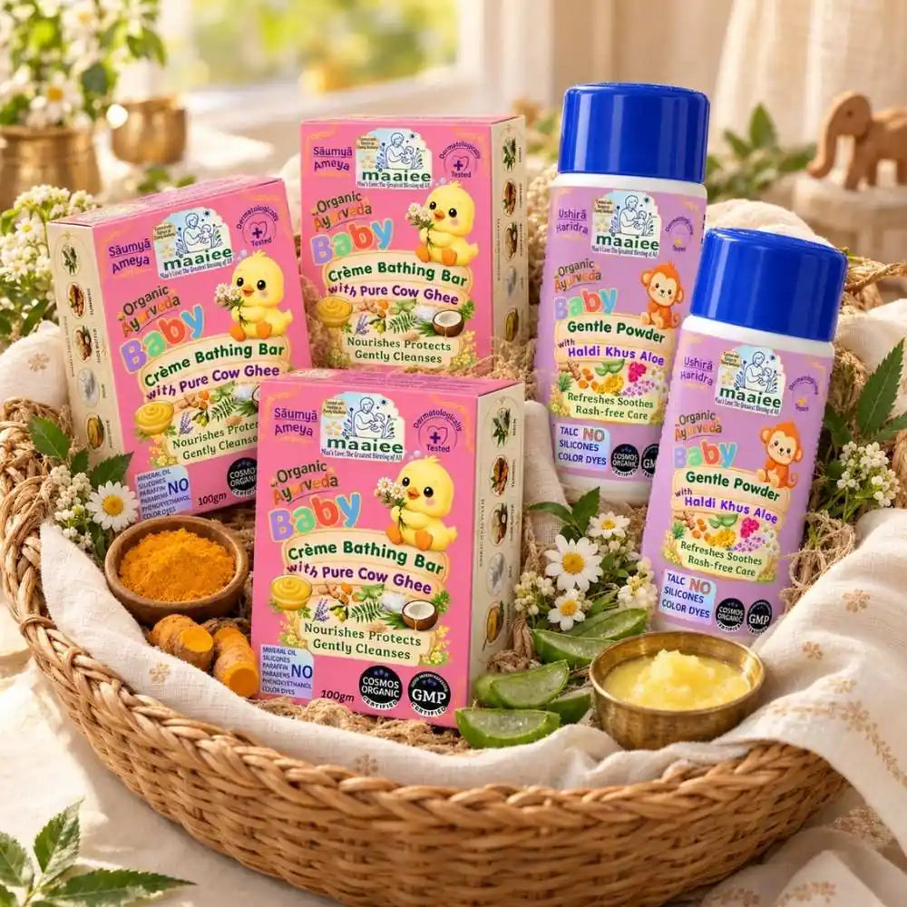 Saumya Navira Baby Gift Set – Organic Cow Ghee Shea Soap & Haldi Khus Powder