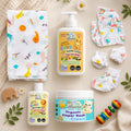 Maaiee newborn care set with cow ghee massage oil, lotion, diaper cream and baby clothing
