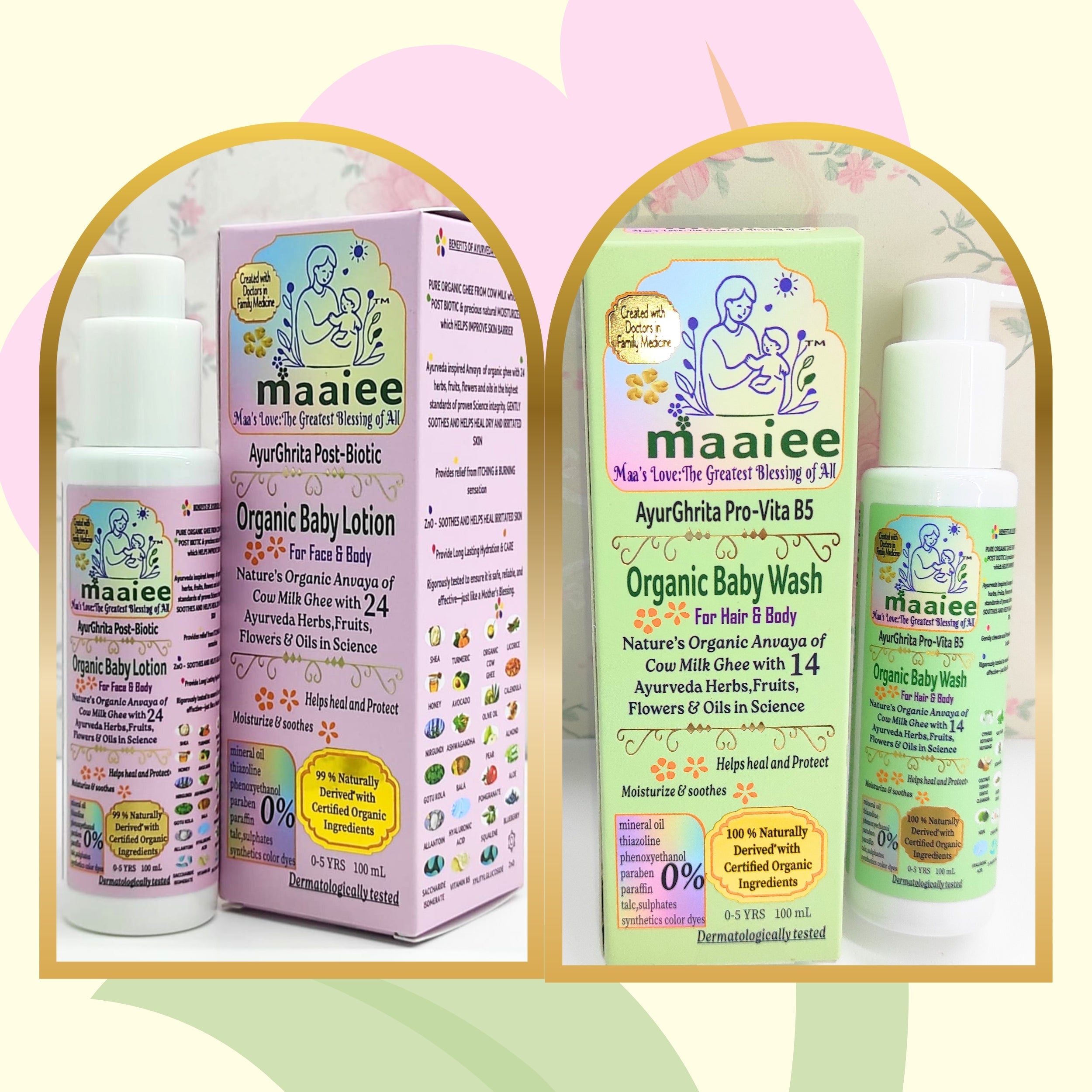 🎁 Ayur-Ghrita Organic Baby Wash & lotion set (100% off)