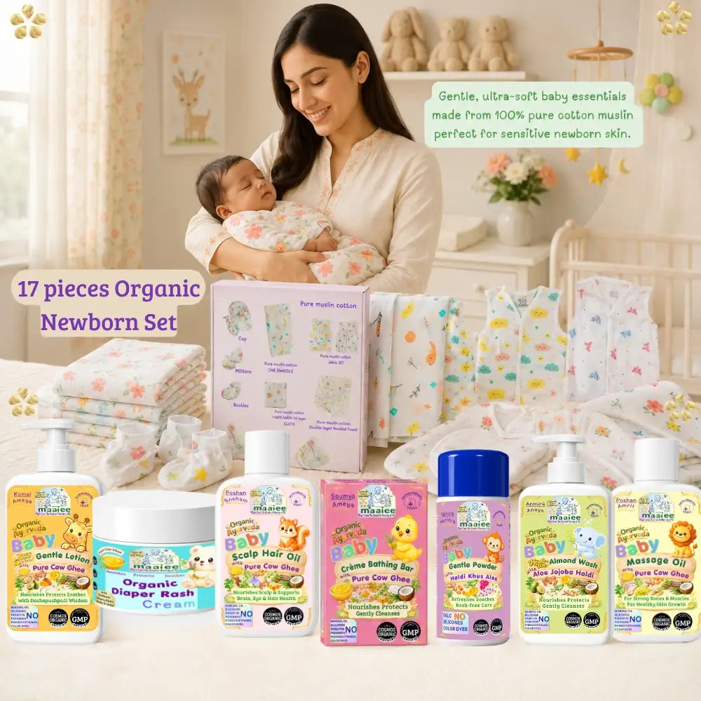 Organic Baby Hospital Bag Kit | Organic Newborn Skincare & Muslin Essentials
