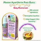 Maaiee organic baby lotion with pure cow ghee and 24 ayurvedic herbs