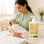 Maaiee organic baby lotion and muslin swaddle set