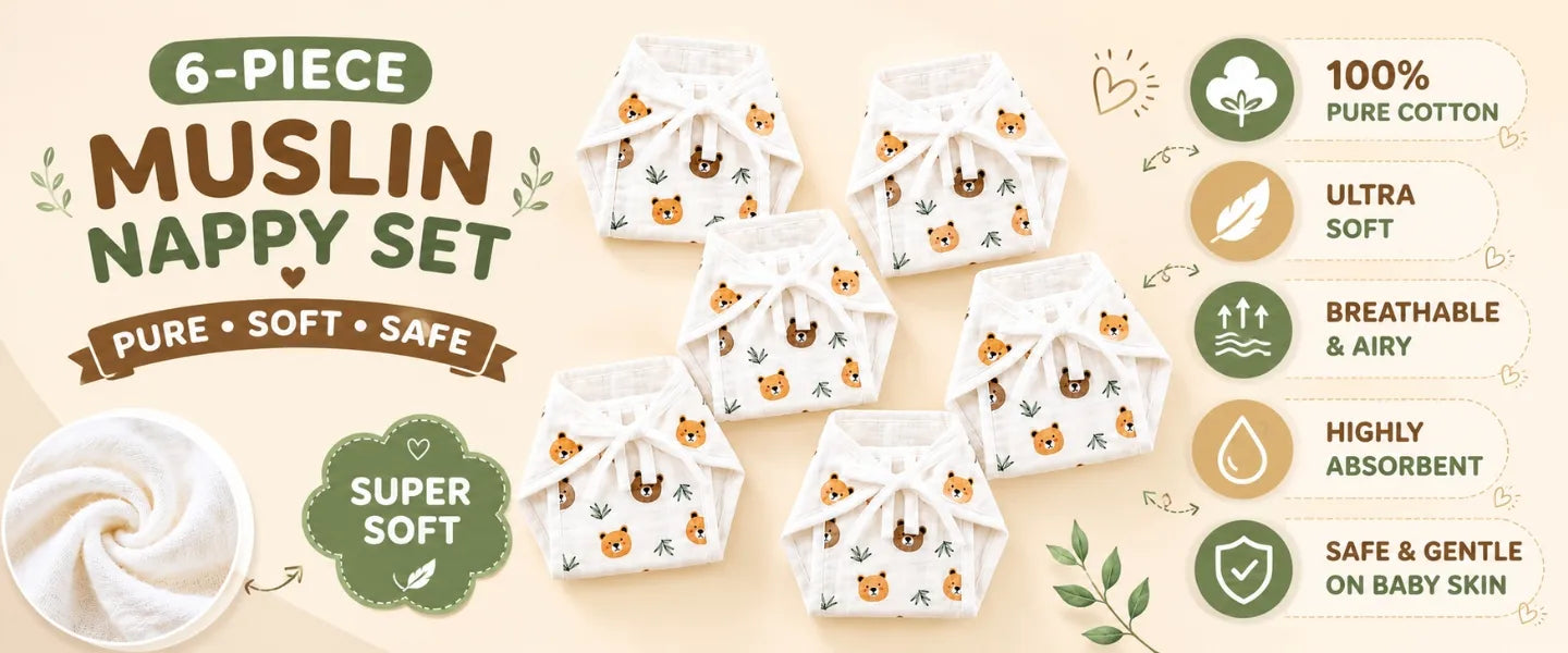 muslin cloth nappies made from lightweight breathable cotton