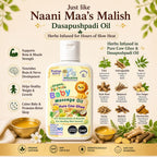 Maaiee baby massage oil with Dasapushpadi, cow ghee, sesame oil and Ayurvedic newborn skin nourishment