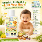 Maaiee baby massage oil with cow ghee, Ayurvedic herbs and dermatologically tested newborn massage care