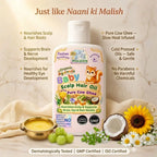 Maaiee baby hair oil for scalp nourishment, cradle cap care, softness and calming baby head massage rituals