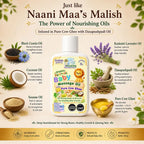 Maaiee baby massage oil with pure cow ghee, Ayurvedic nourishment and gentle newborn skin care