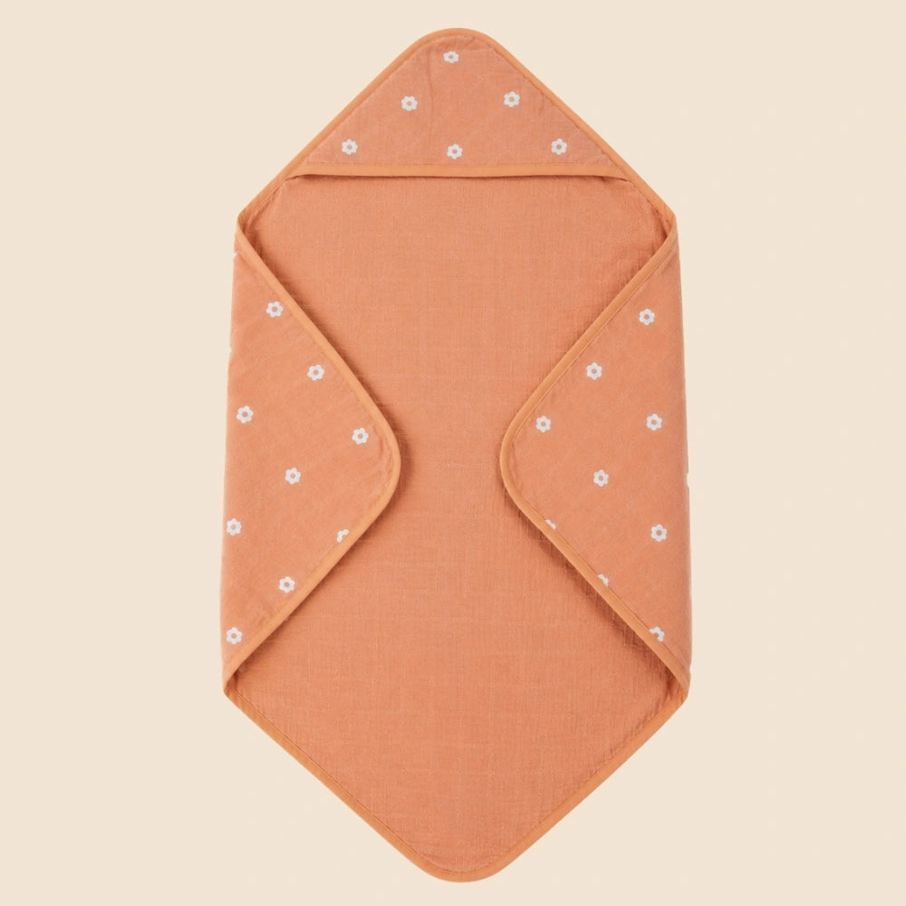 Two layer pure cotton newborn hooded towel