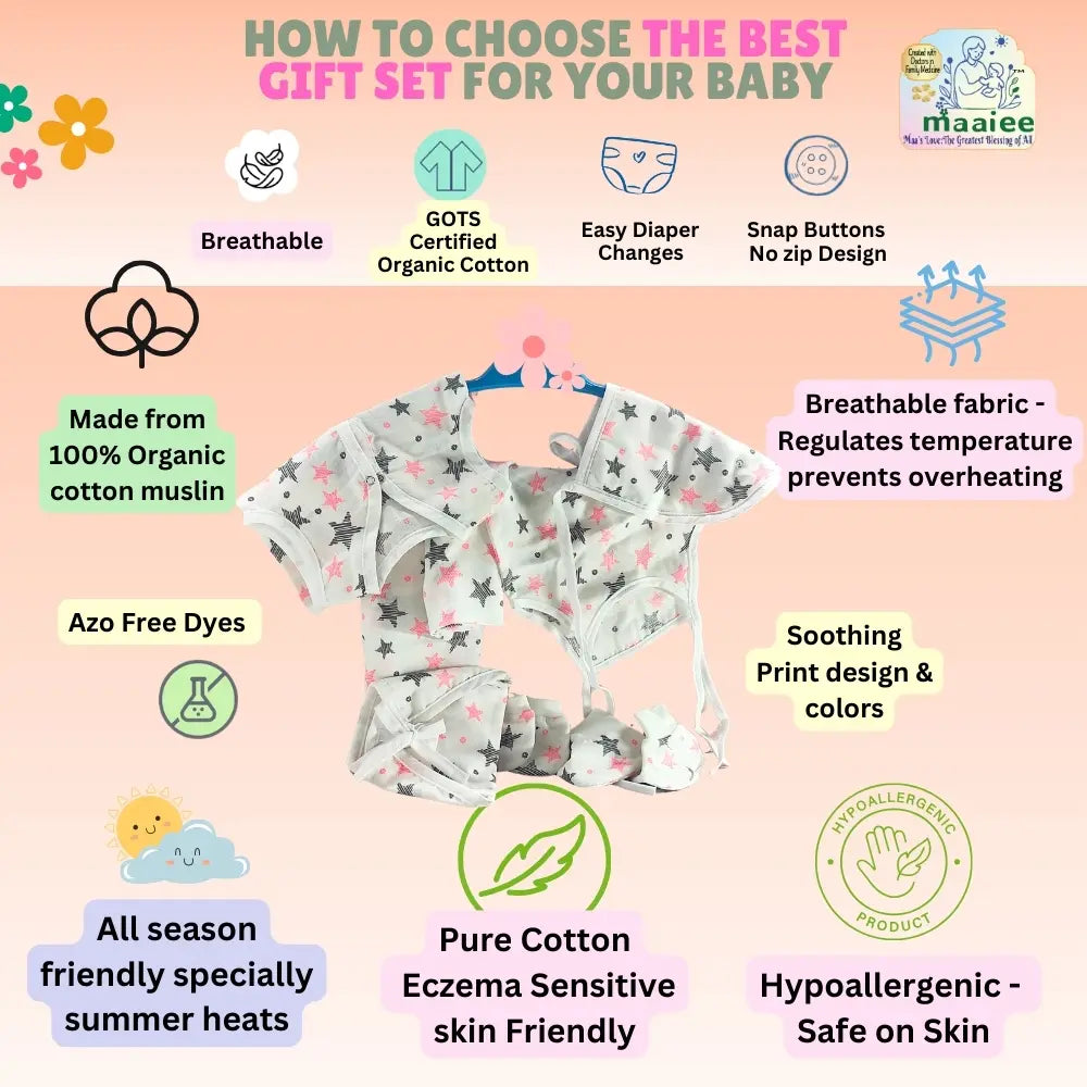 Guide on choosing a soft organic cotton newborn clothing gift set.