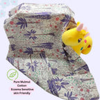Maaiee mulmul baby dohar made with soft layered cotton arranged in a neatly folded fabric layout