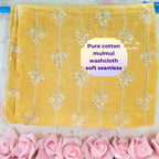 Maaiee mulmul cotton washcloth with a seamless edge for gentle newborn care