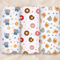 Maaiee muslin swaddle pack of four made from soft breathable cotton