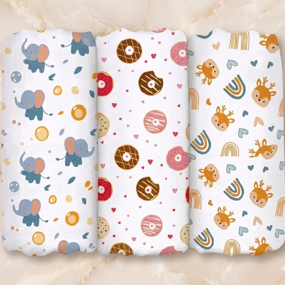 Maaiee muslin swaddle pack of four made from soft breathable cotton