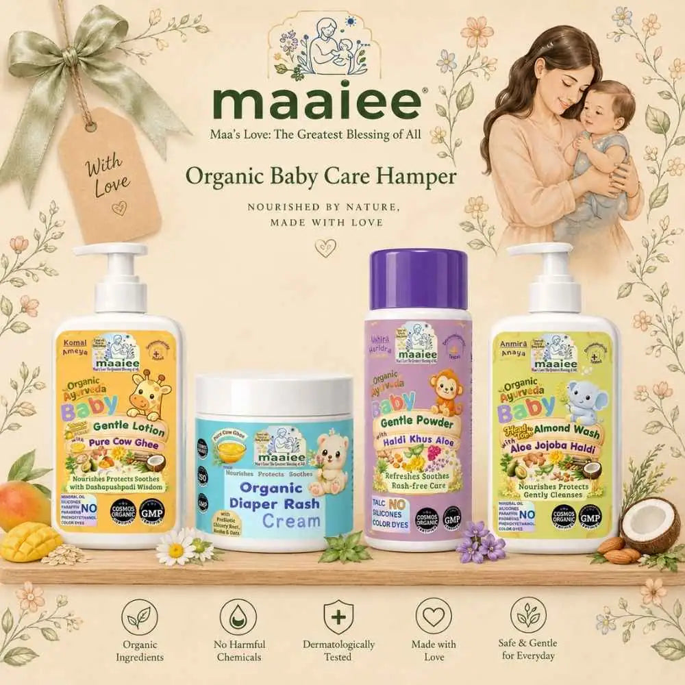 Maaiee Newborn Baby Care Essentials Kit with rash protection, daily barrier care and gentle organic newborn skincare