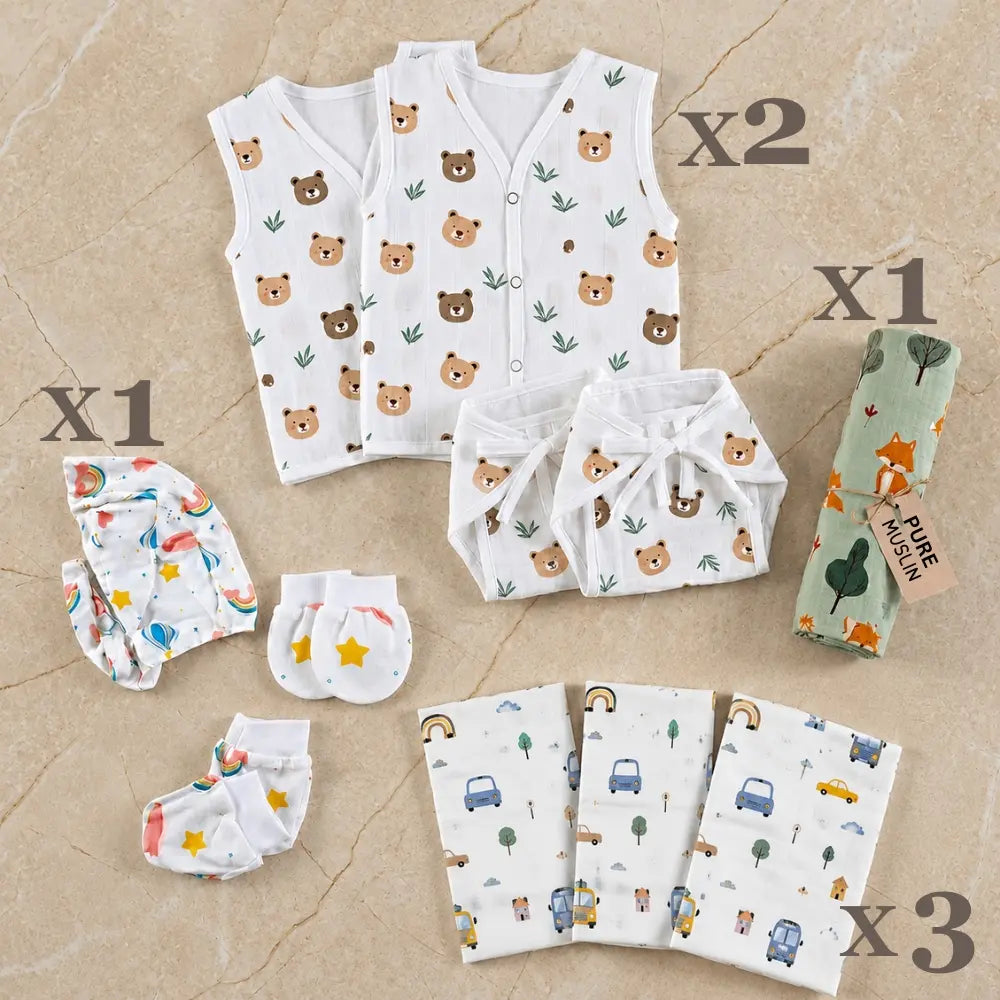 Maaiee 9-piece newborn essentials kit for everyday baby care