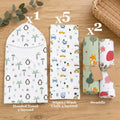 Maaiee Baby Essentials Gift Set with hooded towel, swaddles and reusable wipes for newborn care