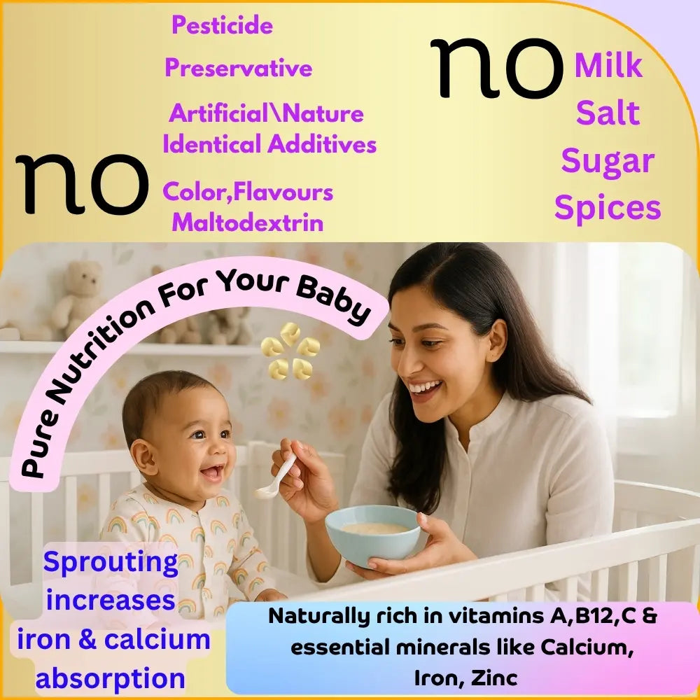 Maaiee organic sprouted cereal with no milk, no sugar and no preservatives.