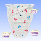 Maaiee organic muslin nappy with a soft four-layer absorbent design