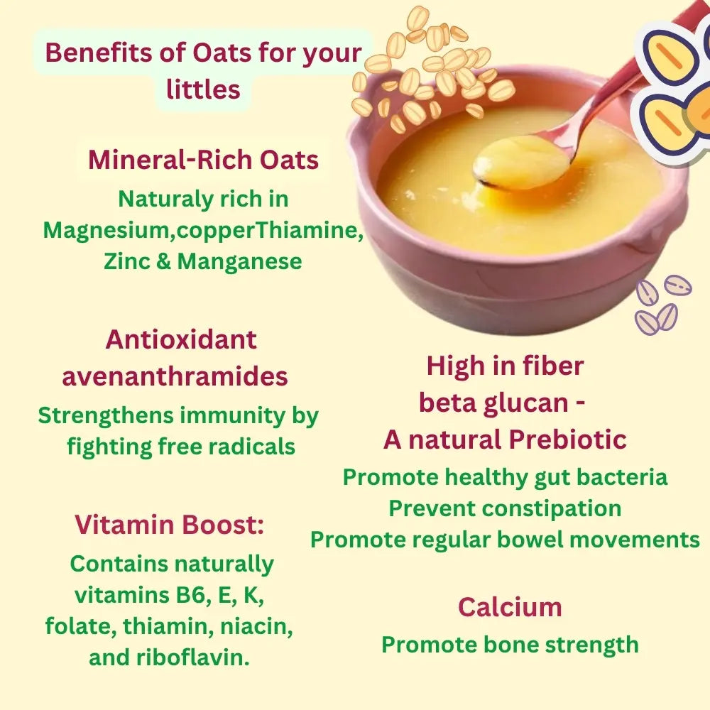 Nutritional benefits of Maaiee organic oats porridge made from clean, natural grains.