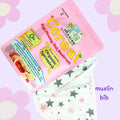 Maaiee organic sprouted ragi moong dal beetroot porridge with an organic bib in a gift set.