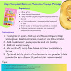 Maaiee ragi moong dal beetroot cereal recipe showing porridge with beetroot, muskmelon or papaya