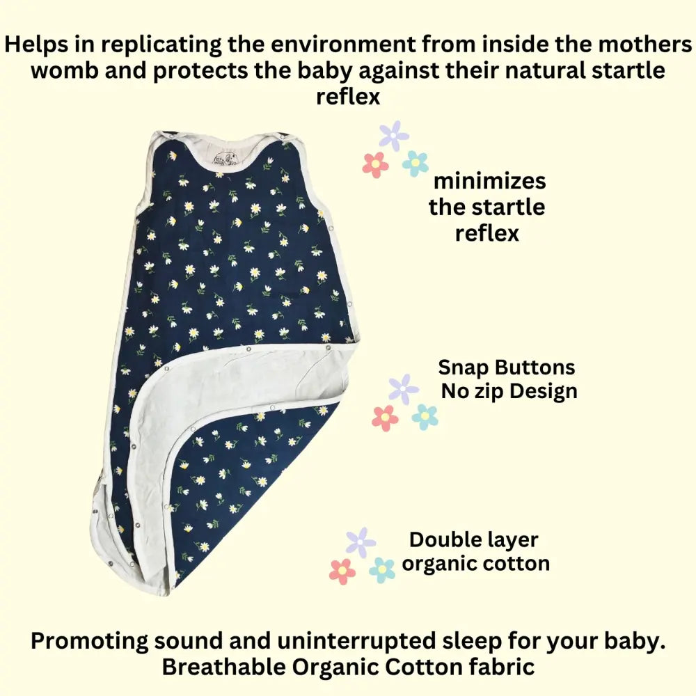 Maaiee Golden Bud sleep bag offering soft womb-like comfort that feels naturally soothing