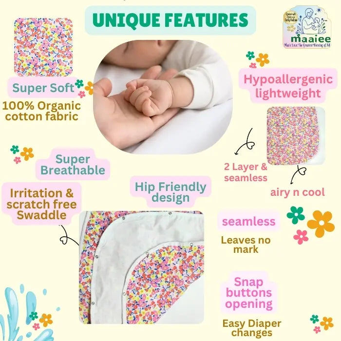 Maaiee Rosegold Nest sleep bag created with a diaper-friendly fit for comfortable leg space